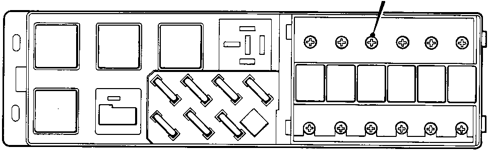 Diagram of the engine compartment fuse box for 1.4/2.0 engines showing fuse and relay positions, with callout number 2 pointing to a fusible link connection on the right side.