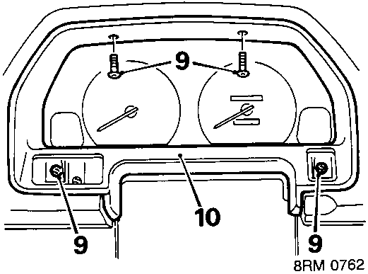 Diagram showing removal of screws securing the instrument cowl