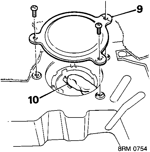 Diagram showing access plate under floor with screws and multiplug cover, callouts 8, 9, 10