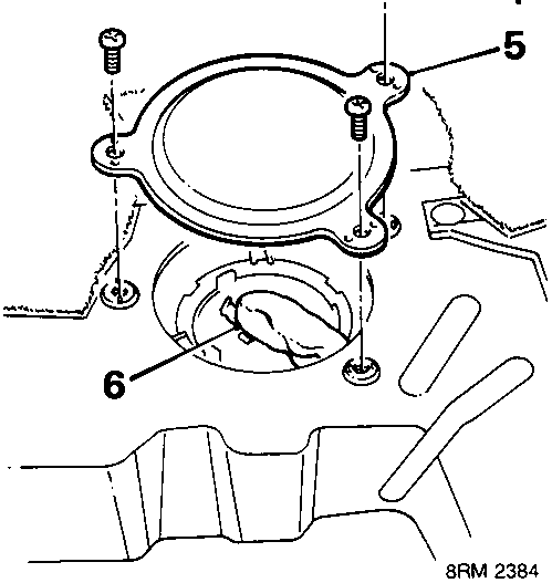 Diagram showing access plate screws (4), access plate (5) and multiplug cover (6) in luggage compartment floor
