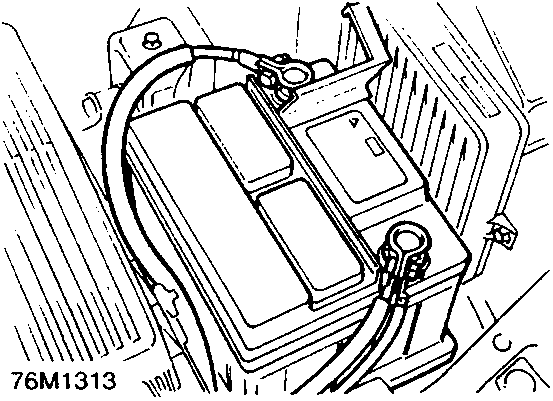 Battery and battery tray area