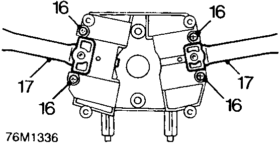 Diagram of steering column switch assembly showing components 16 and 17