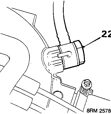 Diagram showing component 22, a banjo bolt connection on the inlet manifold