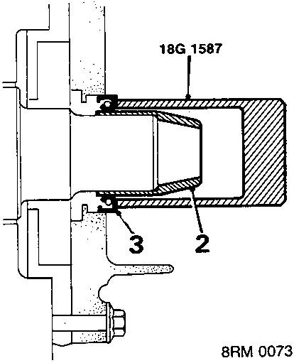 Oil seal installation using tool 18G 1587