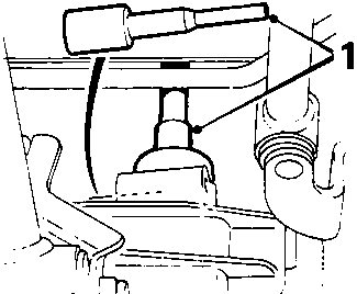 Diagram showing a rubber pin and speedometer cable connection point labeled 13