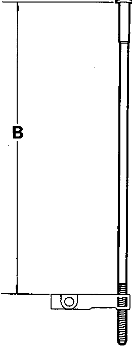 Diagram showing an oil rail with a bolt screwed in, indicating measurement dimension 'B' from the top face of the rail to the underside of the bolt head.