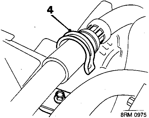 Diagram showing release of power steering hose from clip