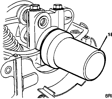 Diagram showing tool 18G 1604 locating oil seal onto camshaft