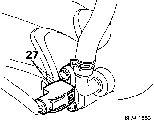 Diagram showing item 27, a T.A. sensor multiplug connected to the inlet manifold