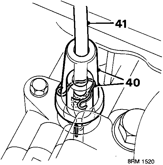 Diagram showing speedometer cable gaiter and pinion labeled 40 and 41