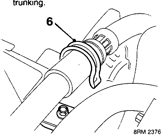 Diagram of power steering bracket showing bolt and air conditioning hose attachment point