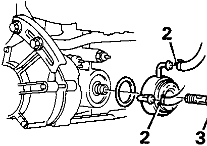 Diagram showing oil cooler with numbered callouts 2 (clips) and 3 (adaptor), reference 8RM 2380