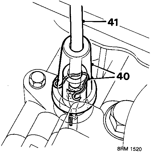 Diagram showing gaiter 40 being turned 90° to disengage clip on speedometer cable 41