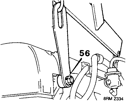 Diagram showing coolant hoses, heater hoses and lifting bracket being fitted to cylinder head