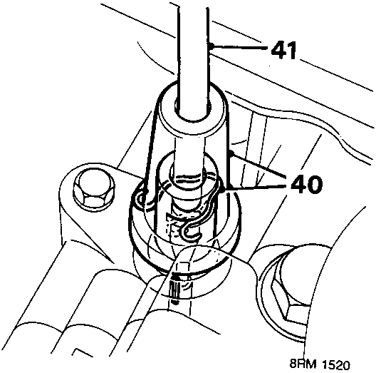 Diagram showing speedometer cable gaiter and pinion connection to gearbox