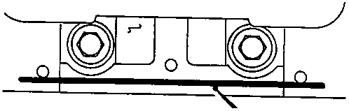 Diagram showing application of RTV sealant bead on main bearing cap joints