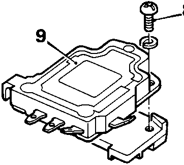 Igniter unit removed from mounting plate showing screws (callout 8) and washers (callout 9)