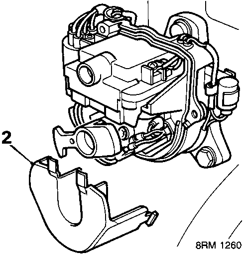 Distributor assembly showing removal of the flash shield (callout 2)