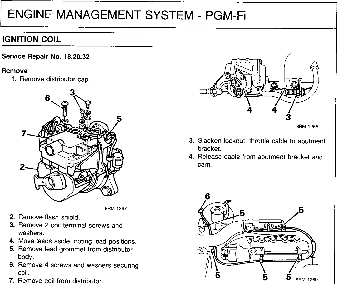 Distributor assembly showing ignition coil, leads, and mounting screws