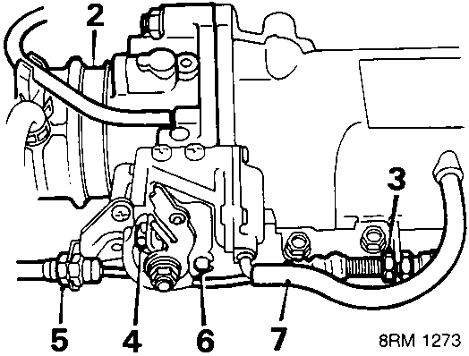 Diagram of throttle housing showing numbered components 2, 3, 4, 5, 6, 7