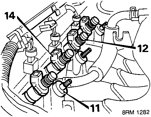 Engine valve cover removal diagram with labeled components