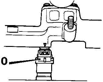 Diagram showing throttle cable secured to manifold bracket with callout number 10