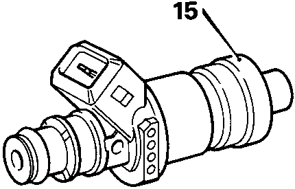 Fuel injector component labeled number 15 for engine system