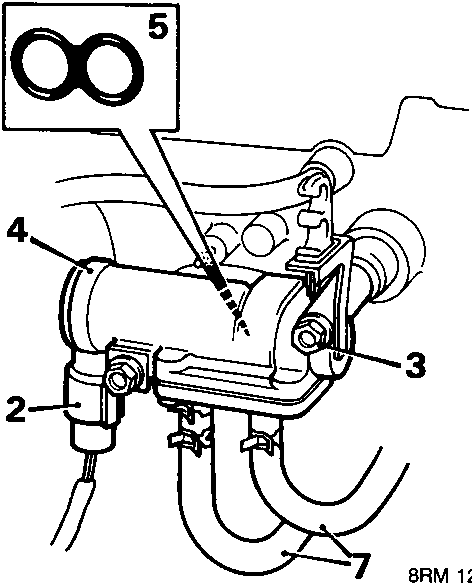 Diagram of the electronic air control valve showing numbered components including multiplug, bolts, O ring, drain tray, clips, hoses, and the valve itself.