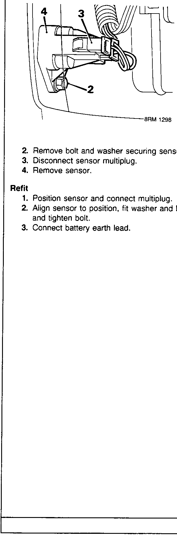 Diagram showing atmospheric pressure sensor location with callout numbers 2, 3, and 4