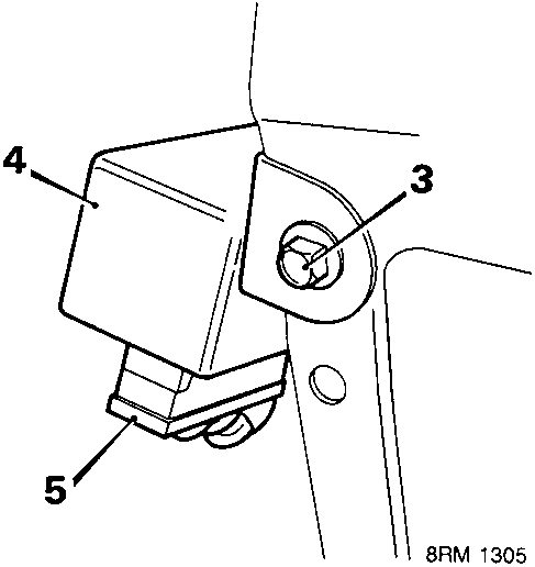 Diagram showing relay and bracket assembly secured by screw (3) with multiplug (5) and bracket (4)