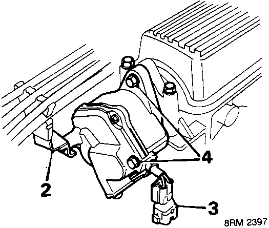 Diagram of T.D.C. sensor area showing numbered parts 2, 3, and 4