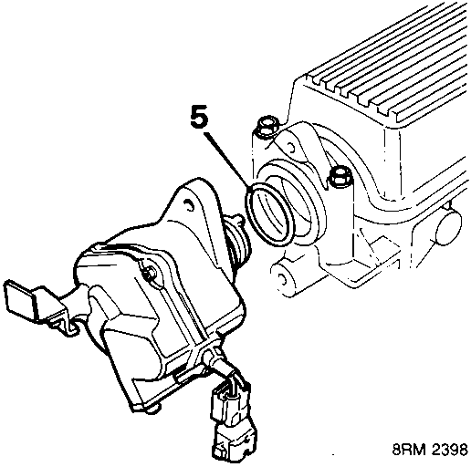 Diagram of removed T.D.C. sensor showing part 5