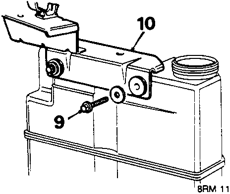 Diagram showing resonator bracket with callout numbers 9 and 10