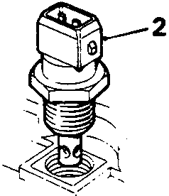 Diagram of air temperature sensor with callout number 2
