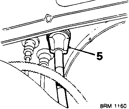 Diagram showing release of outer cable from bulkhead, with callout number 5 pointing to the cable entry point.