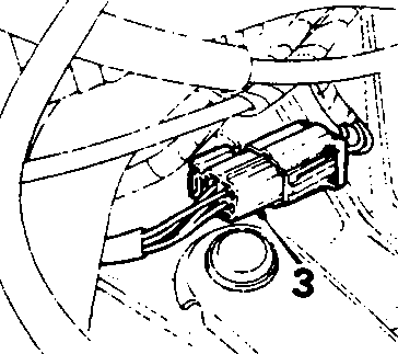 Diagram showing oxygen sensor multiplug connection with callout number 3