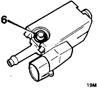 Diagram of purge control valve with callout number 6 pointing to the O ring