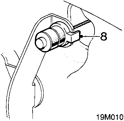 Diagram showing cable disconnected from throttle pedal