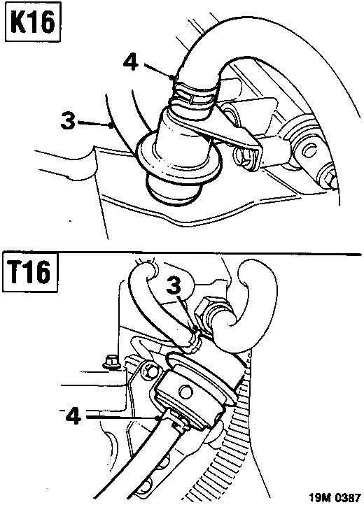 Shows brake caliper mounting bolts and hose connections