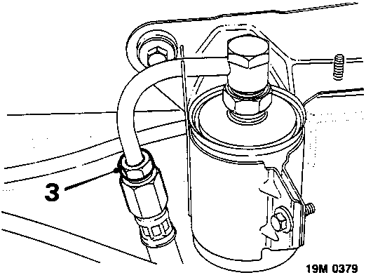 Diagram showing fuel union and filter assembly with callout number 3