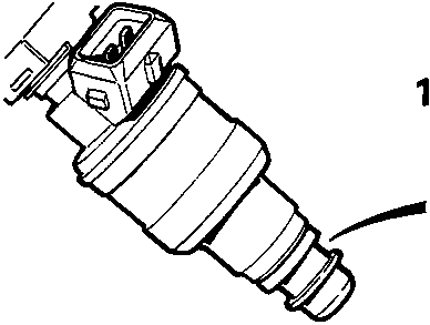 Diagram of an individual fuel injector with lower O-ring seal, callout number 15