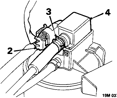 Diagram showing purge control valve assembly with callout numbers 2, 3, and 4