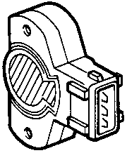 Isolated view of the throttle potentiometer component.