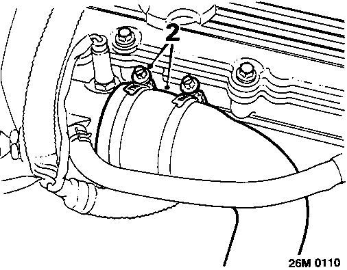 Diagram showing thermostat location with callout number 2
