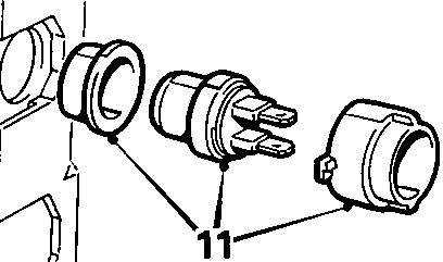 Diagram showing removal of locking ring and seal from thermostatic switch