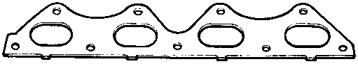 Diagram showing the tightening sequence numbers for an exhaust manifold gasket