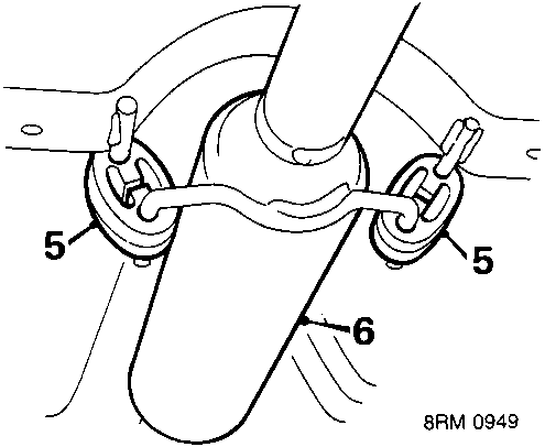 Diagram showing intermediate pipe with callout numbers 5 and 6