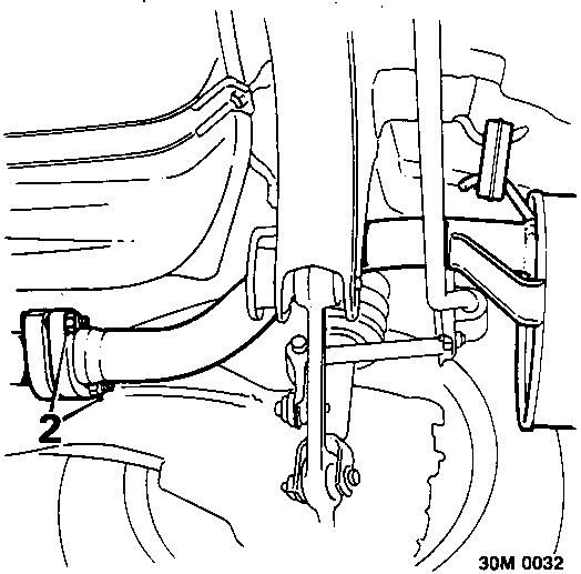Diagram of intermediate pipe mounting on naturally aspirated model, callout 2 pointing to tail pipe connection.