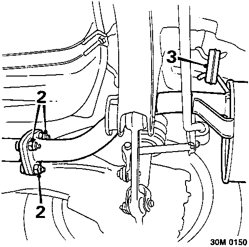 Diagram showing tail pipe and silencer mounting on turbo model with callout numbers 2 and 3