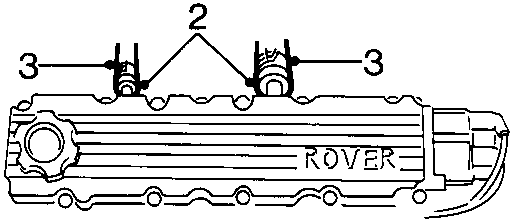 Diagram of camshaft cover showing breather hose clips and connection points